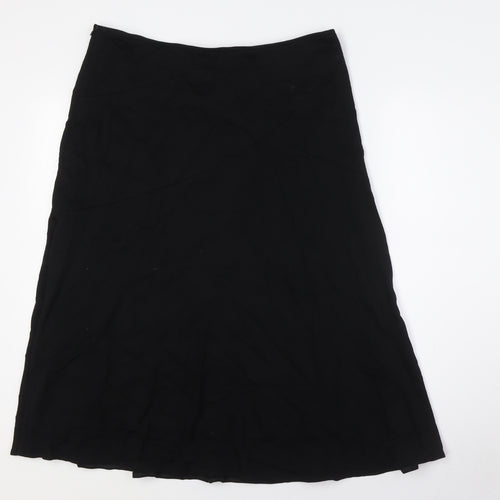Atelier Gardeur Womens Black Viscose A-Line Skirt Size 12 Zip