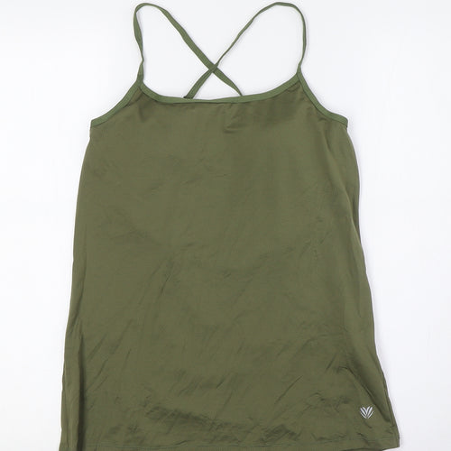 FOREVER 21 Womens Green Polyester Basic Tank Size M Scoop Neck - Low Back