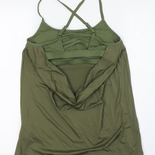 FOREVER 21 Womens Green Polyester Basic Tank Size M Scoop Neck - Low Back