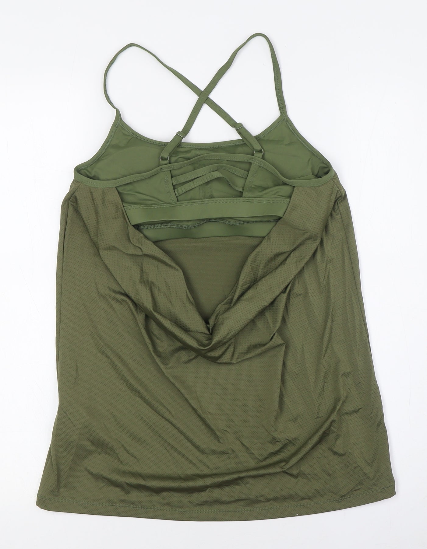 FOREVER 21 Womens Green Polyester Basic Tank Size M Scoop Neck - Low Back