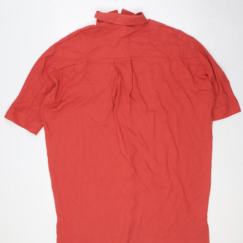 WYNNE LAYERS Womens Orange Polyester Basic Button-Up Size S Collared