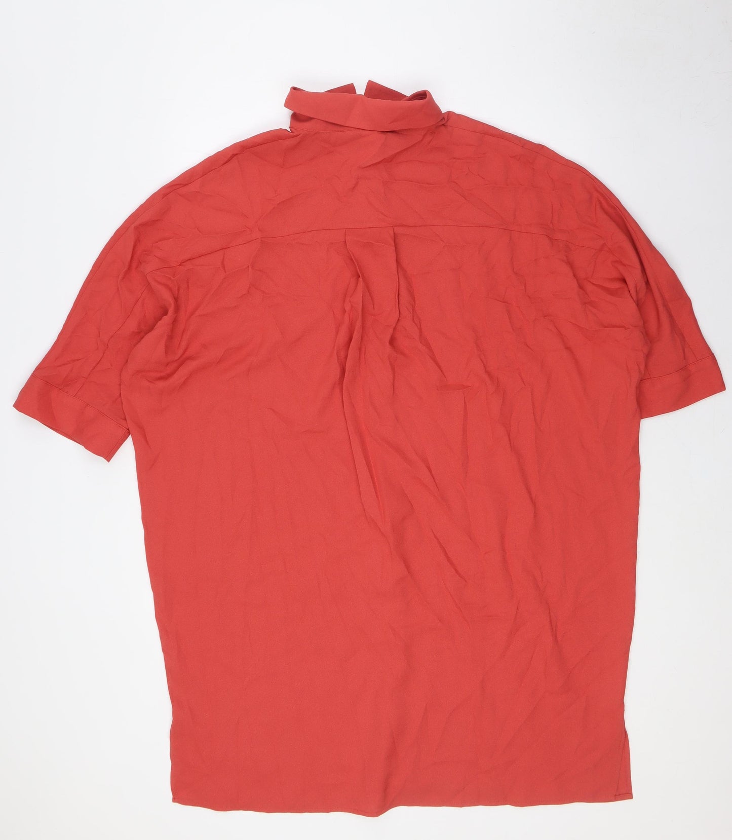 WYNNE LAYERS Womens Orange Polyester Basic Button-Up Size S Collared