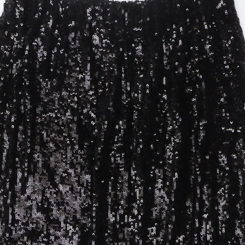 Zara Womens Black Polyester Trousers Size M Regular - Sequins