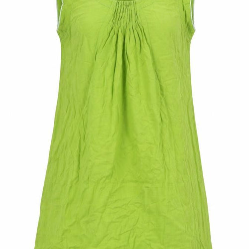 Kookai Womens Green Linen A-Line Size 10 Scoop Neck - Pockets