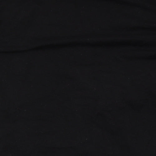 Klass Womens Black Striped Polyester Basic Button-Up Size 2XL Round Neck
