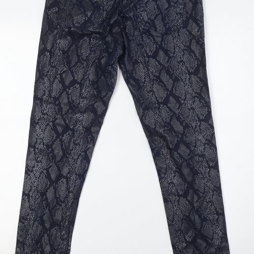 Denim & Co. Womens Blue Animal Print Cotton Skinny Jeans Size 10 L29 in Regular Zip