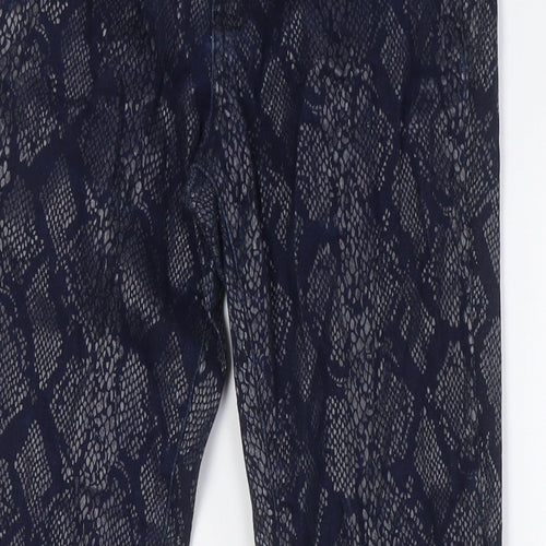 Denim & Co. Womens Blue Animal Print Cotton Skinny Jeans Size 10 L29 in Regular Zip