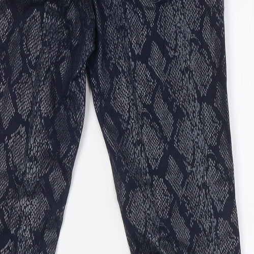 Denim & Co. Womens Blue Animal Print Cotton Skinny Jeans Size 10 L29 in Regular Zip
