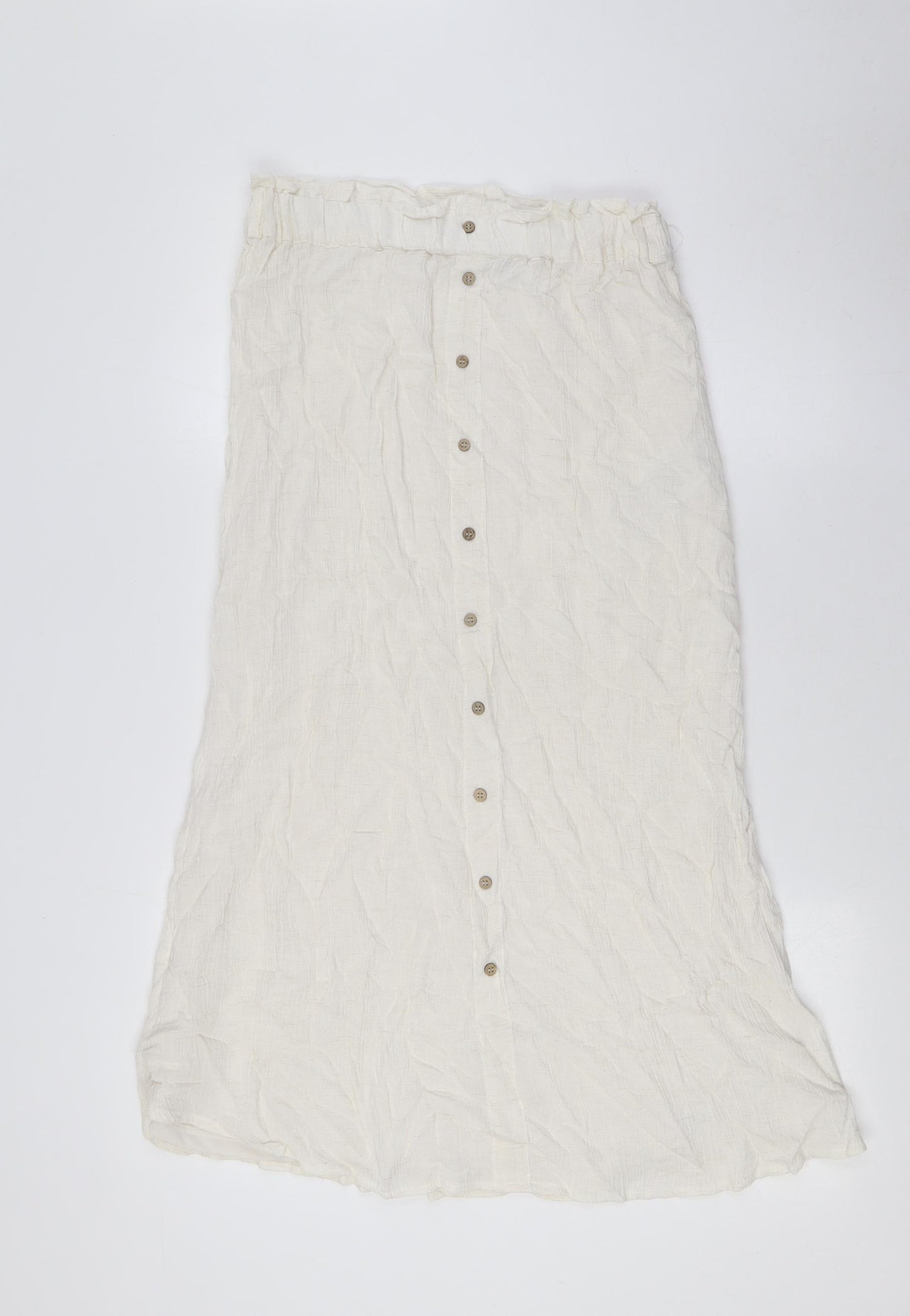 VERO MODA Womens Ivory Viscose A-Line Skirt Size M - Elasticated Waist