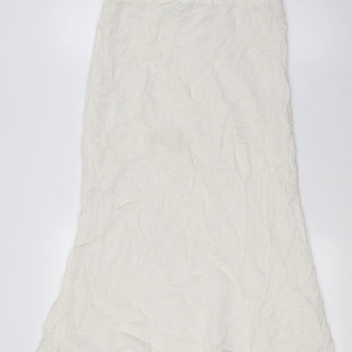 VERO MODA Womens Ivory Viscose A-Line Skirt Size M - Elasticated Waist