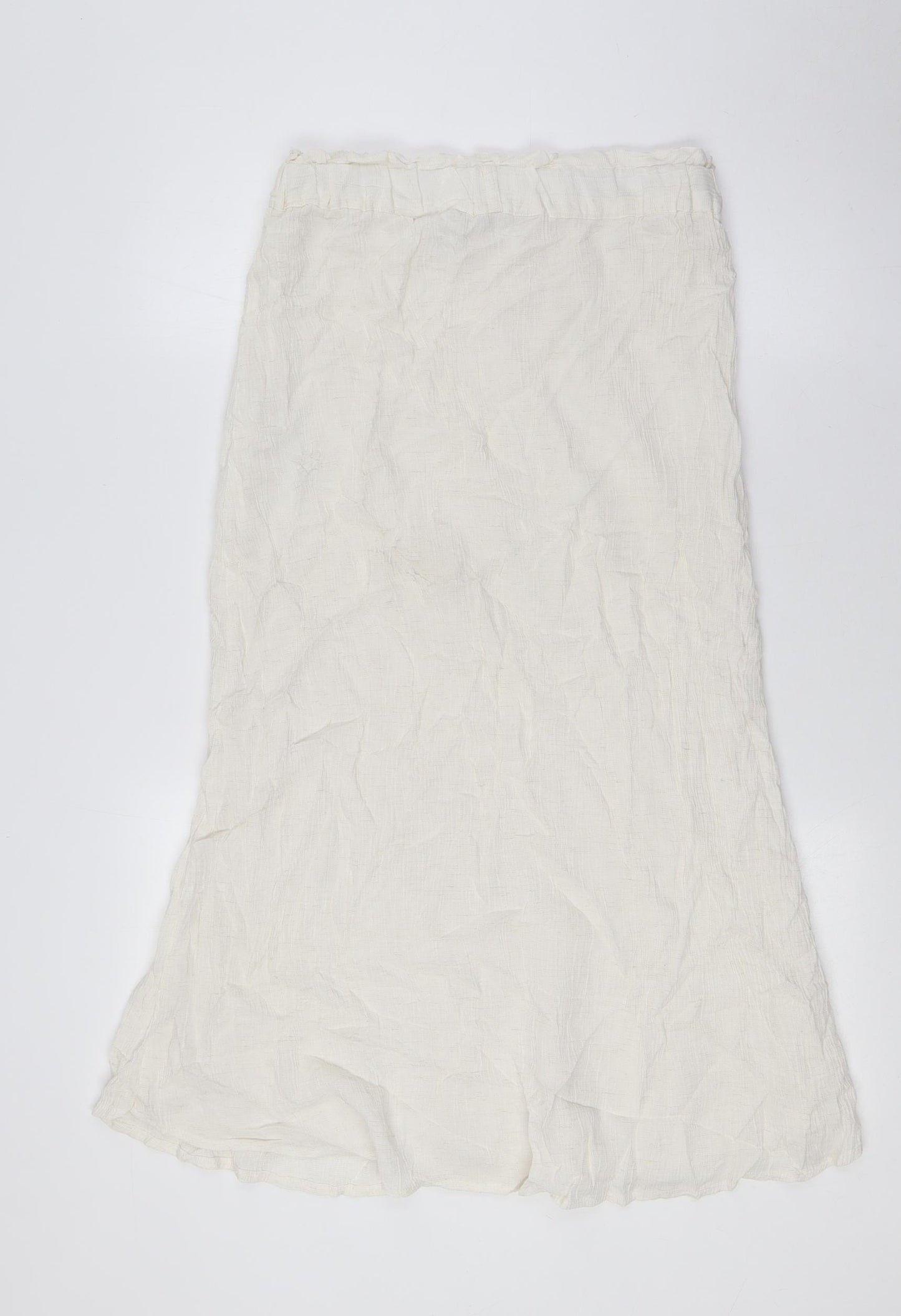 VERO MODA Womens Ivory Viscose A-Line Skirt Size M - Elasticated Waist