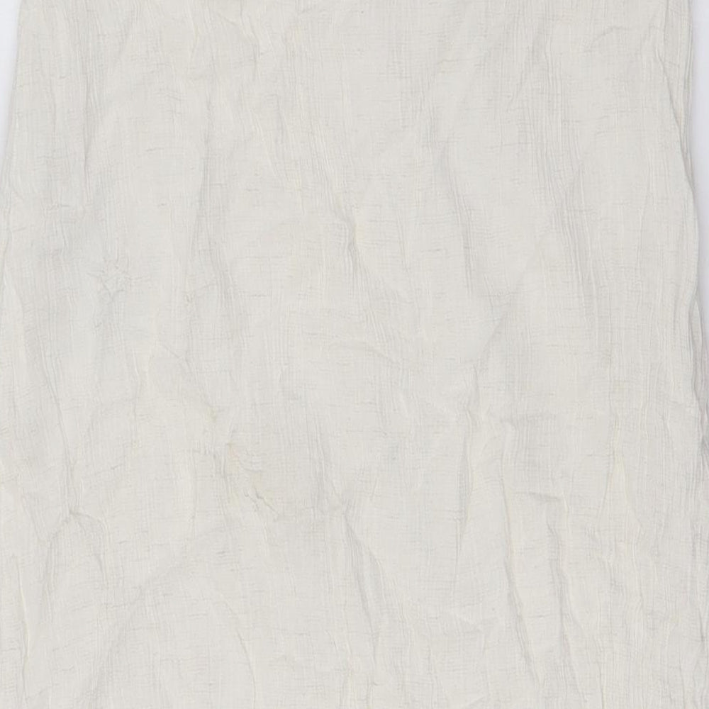VERO MODA Womens Ivory Viscose A-Line Skirt Size M - Elasticated Waist