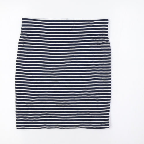 Jack Wills Womens Blue Striped Viscose A-Line Skirt Size 10