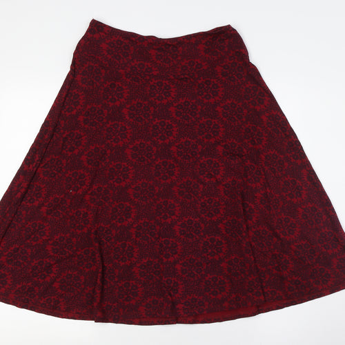 White Stuff Womens Red Floral Viscose A-Line Skirt Size 8
