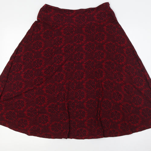 White Stuff Womens Red Floral Viscose A-Line Skirt Size 8