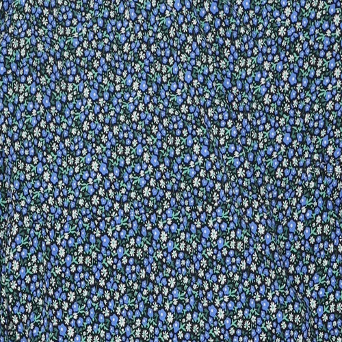 Glamourous Curve Womens Blue Floral Polyester Wrap Dress Size 24 V-Neck Tie
