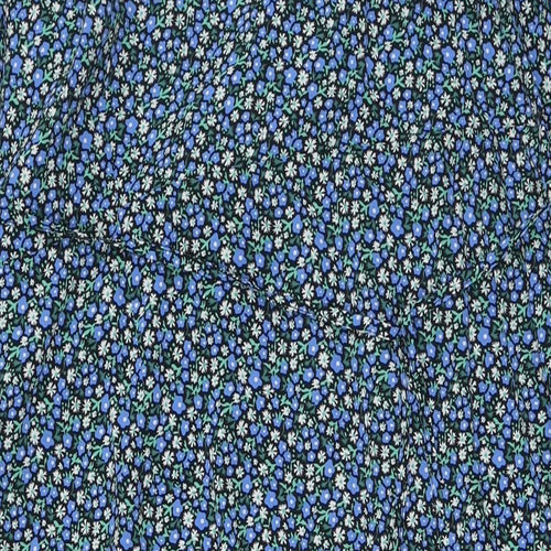 Glamourous Curve Womens Blue Floral Polyester Wrap Dress Size 24 V-Neck Tie