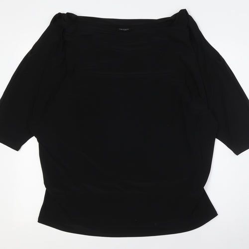 For Cynthia Womens Black Polyester Basic Button-Up Size XL Cowl Neck - Cold Shoulder
