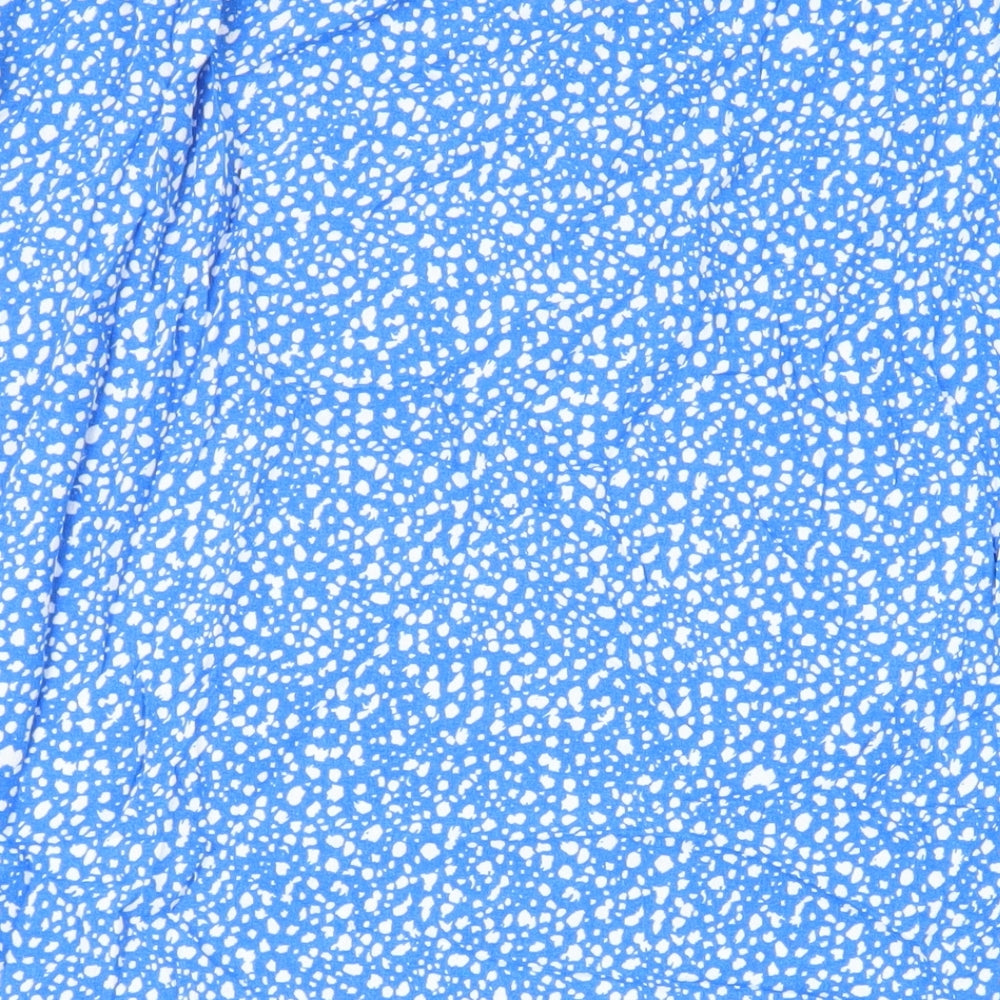 Marks and Spencer Womens Blue Animal Print Viscose A-Line Skirt Size 24 - Elasticated Waist