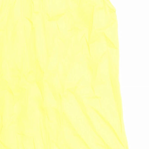 Marks and Spencer Womens Yellow Linen Shift Size 10 Boat Neck Button