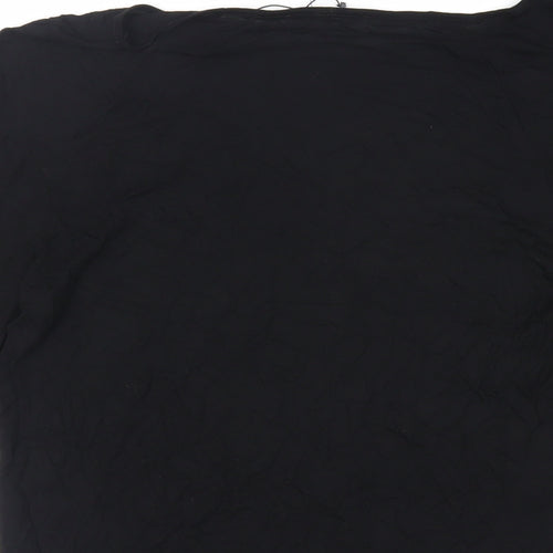Sisley Womens Black Viscose Basic T-Shirt Size S Boat Neck - Shoulder Detail