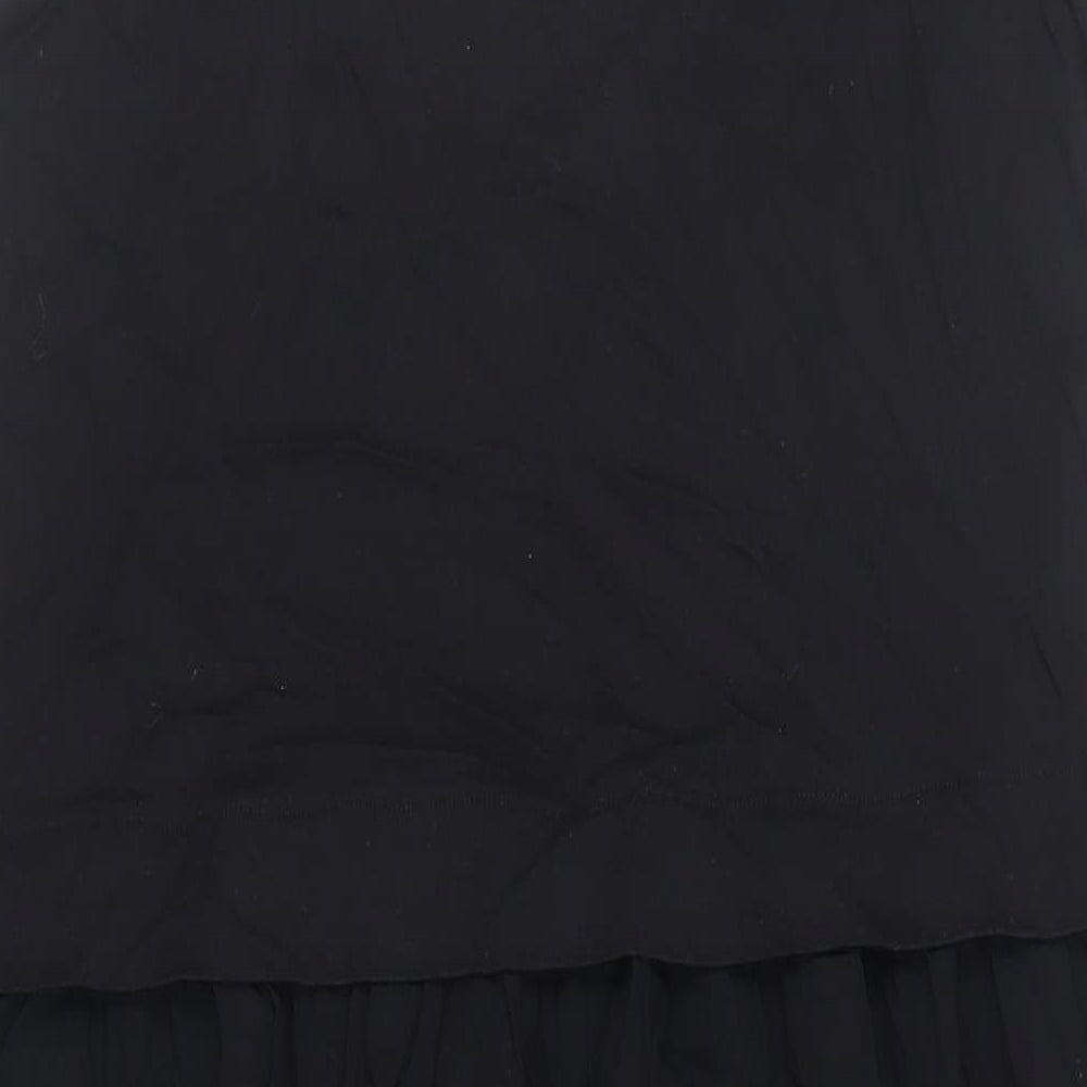 White Label Womens Black Modal Maxi Size 12 Round Neck Pullover