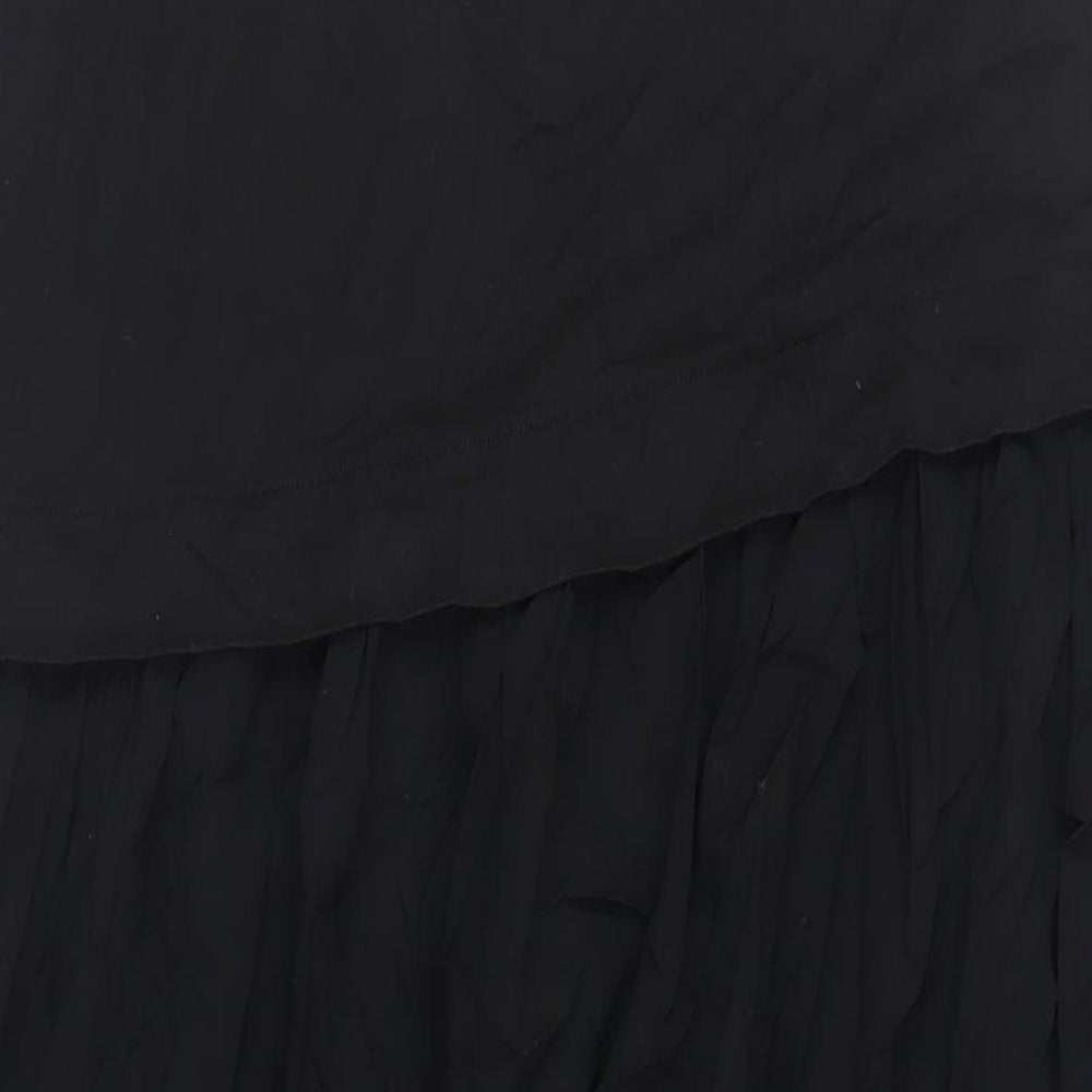 White Label Womens Black Modal Maxi Size 12 Round Neck Pullover