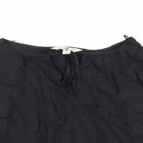 Autograph Womens Black Cupro Basic Blouse Size 14 Round Neck