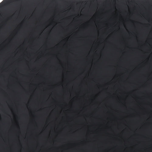 Autograph Womens Black Cupro Basic Blouse Size 14 Round Neck