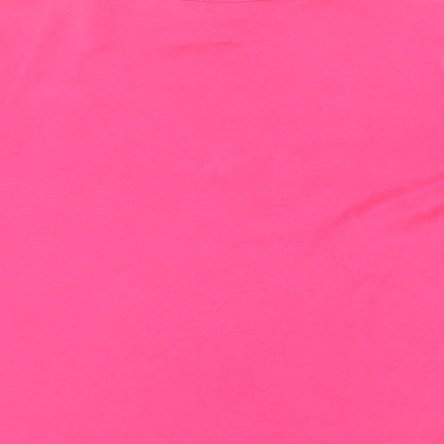 EWM Womens Pink Cotton Basic T-Shirt Size 10 Round Neck - Neckline Detail