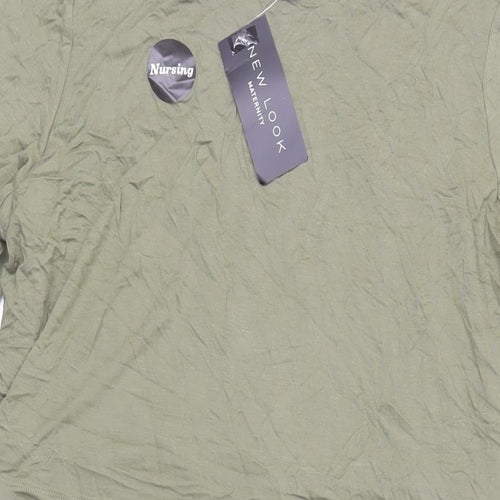 New Look Womens Green Viscose T-Shirt Dress Size 16 Round Neck Pullover - Maternity
