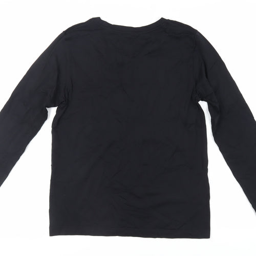 Organic Basics Womens Black Nylon Basic T-Shirt Size XL Crew Neck Pullover - Gym Workout Running