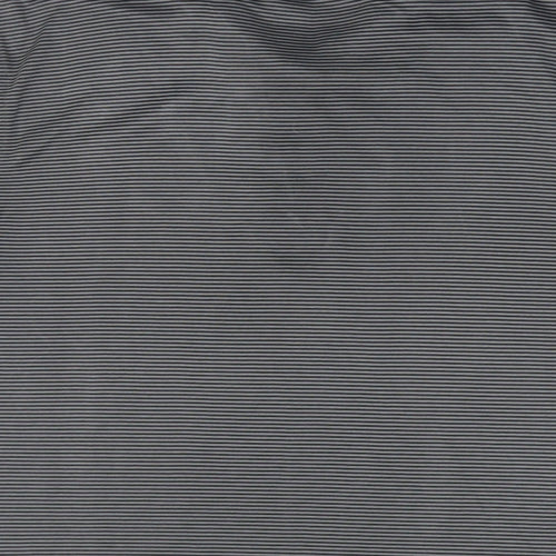 Dunlop Mens Grey Striped Polyester Polo Size S Collared Button