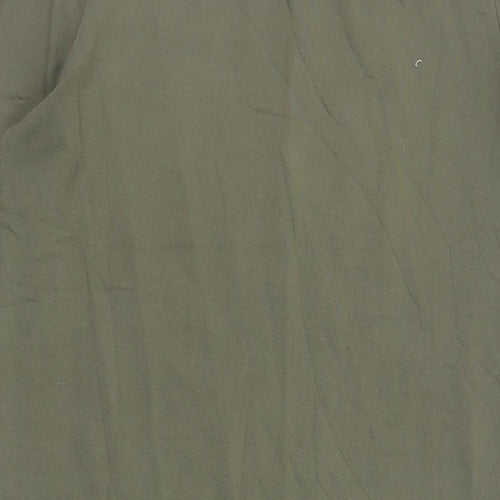 Hush Womens Green Cotton T-Shirt Dress Size M Boat Neck Pullover - Side Slit