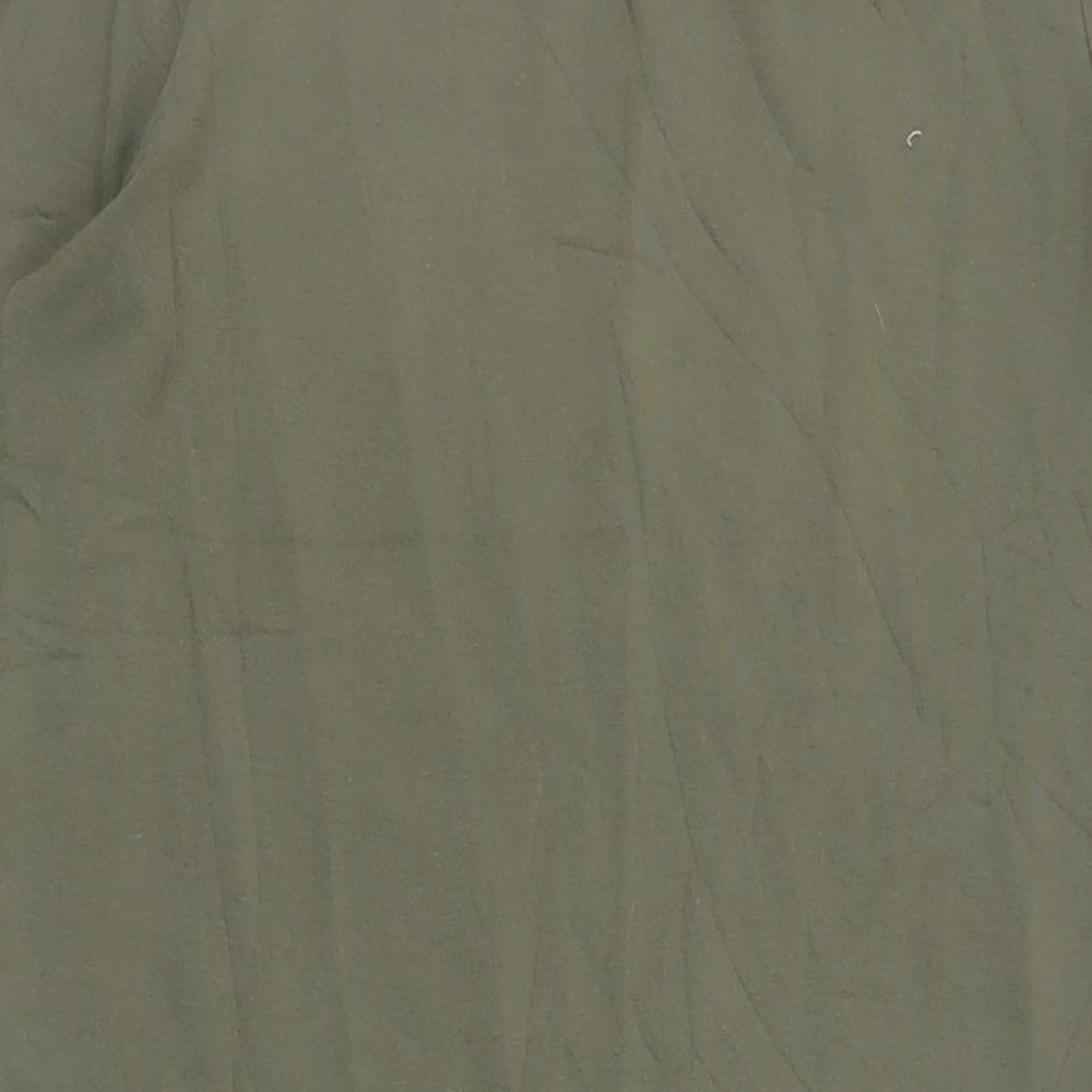 Hush Womens Green Cotton T-Shirt Dress Size M Boat Neck Pullover - Side Slit