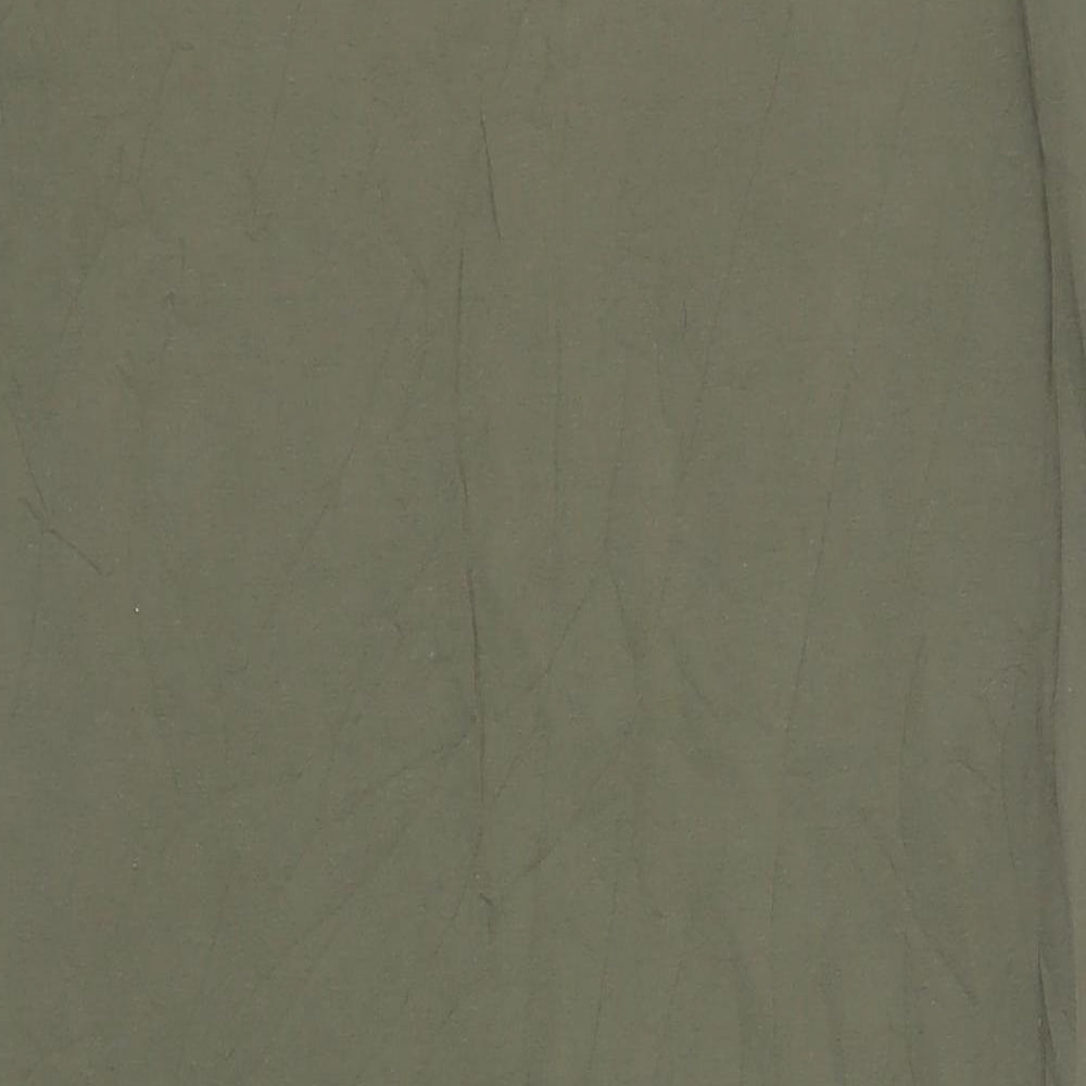 Hush Womens Green Cotton T-Shirt Dress Size M Boat Neck Pullover - Side Slit