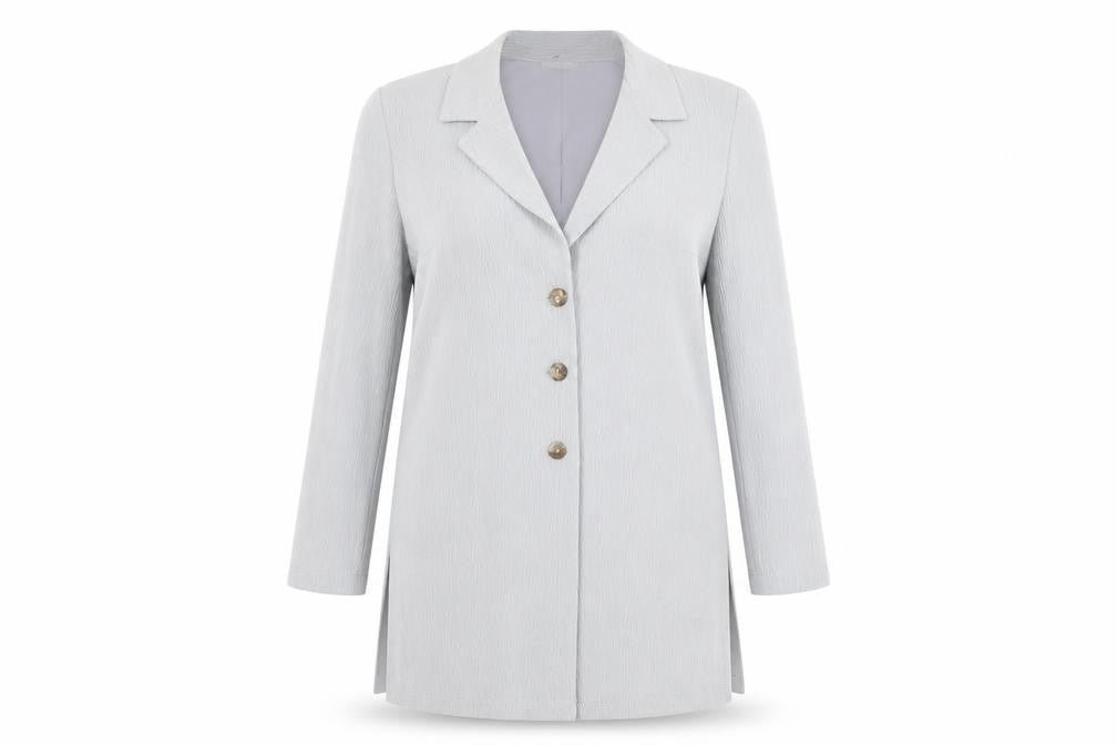 First Avenue Womens Grey Jacket Blazer Size 12 Button - Unlined