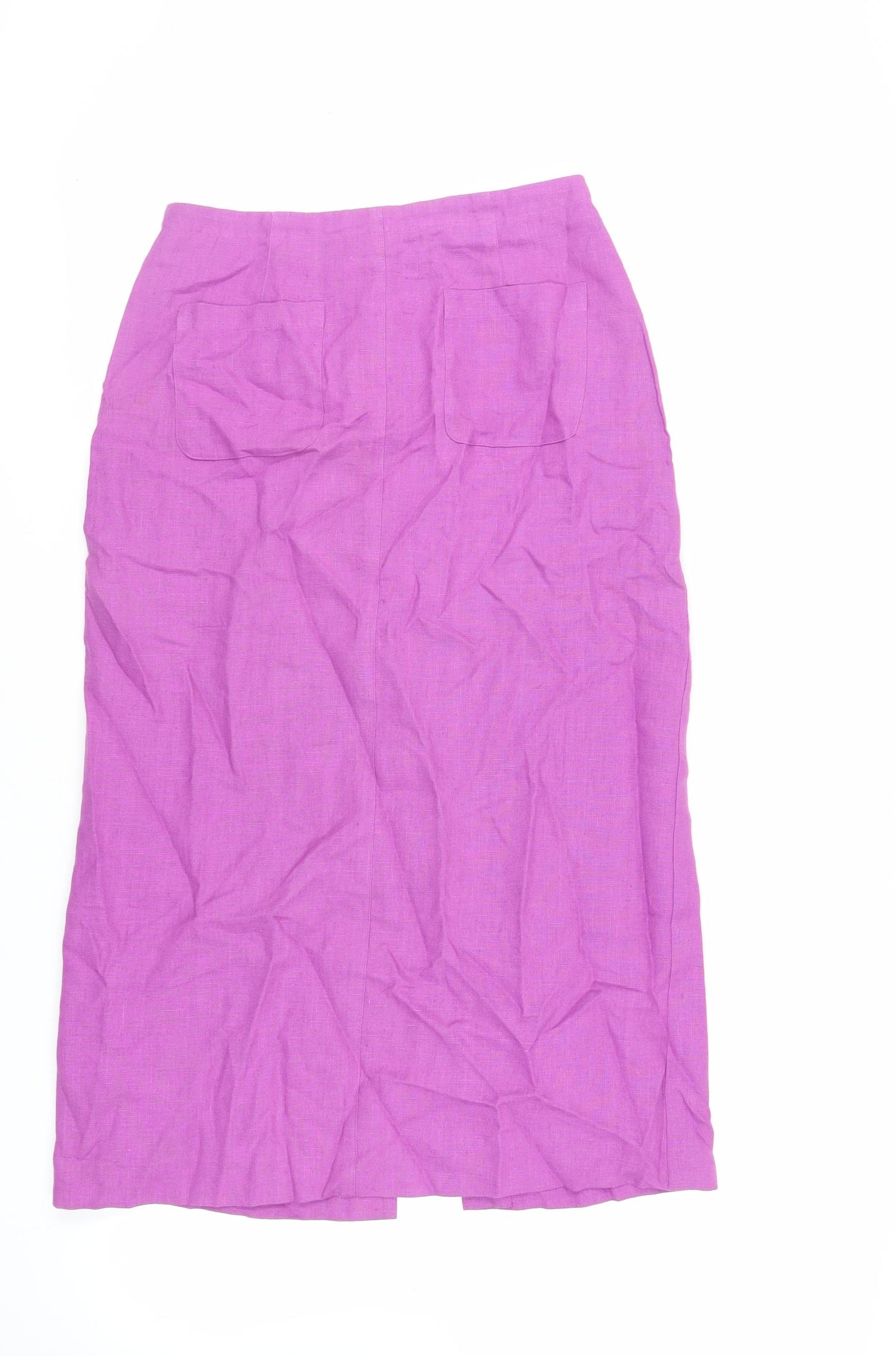 Hirsch Womens Purple Linen A-Line Skirt Size 8 Zip