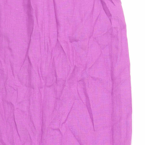 Hirsch Womens Purple Linen A-Line Skirt Size 8 Zip