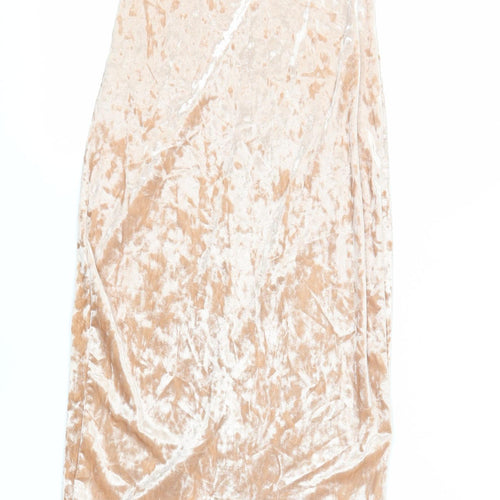 FOREVER 21 Womens Beige Polyester Pencil Dress Size M Off the Shoulder Pullover - Strapless
