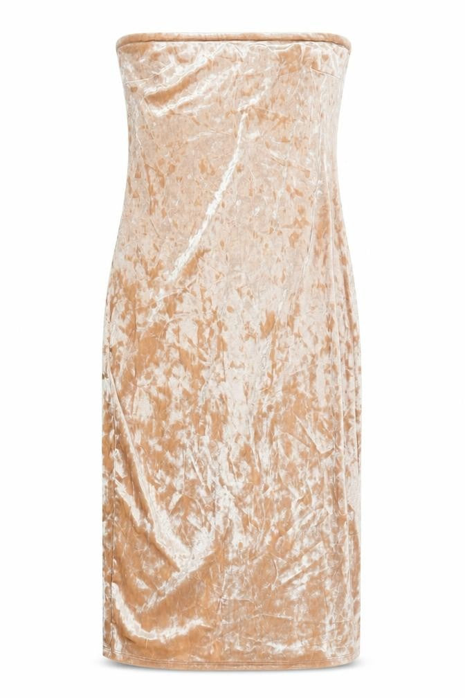 Forever 21 Womens Beige Polyester Pencil Dress Size M Off the Shoulder Pullover - Strapless