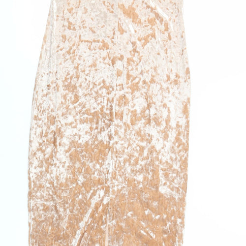 FOREVER 21 Womens Beige Polyester Pencil Dress Size M Off the Shoulder Pullover - Strapless