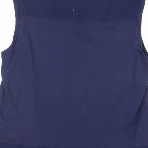 Liu Jo Womens Blue Cotton Basic Tank Size S Boat Neck - Ruffle