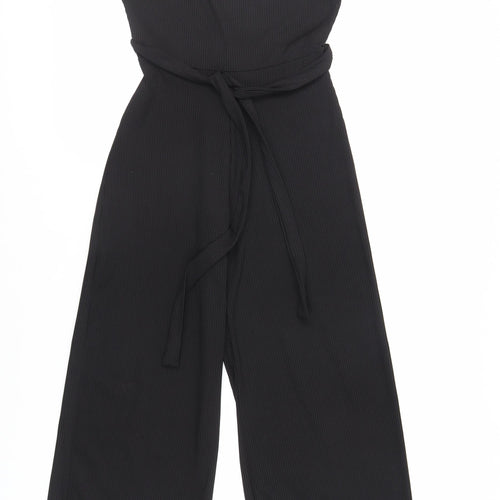 Miss Selfridge Womens Black Polyester Jumpsuit One-Piece Size 4 L20 in Pullover - Belted