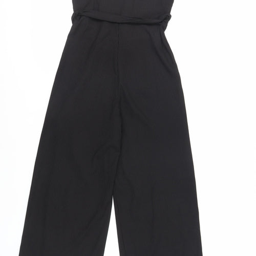 Miss Selfridge Womens Black Polyester Jumpsuit One-Piece Size 4 L20 in Pullover - Belted