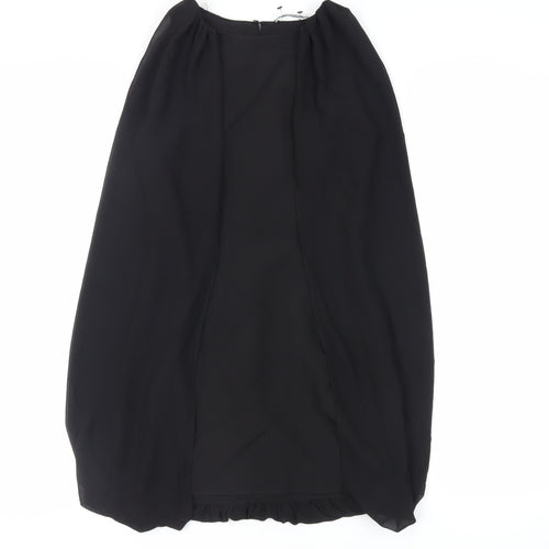 Zara Womens Black Polyester Mini Size S Round Neck Button - Layered