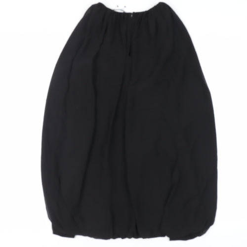 Zara Womens Black Polyester Mini Size S Round Neck Button - Layered