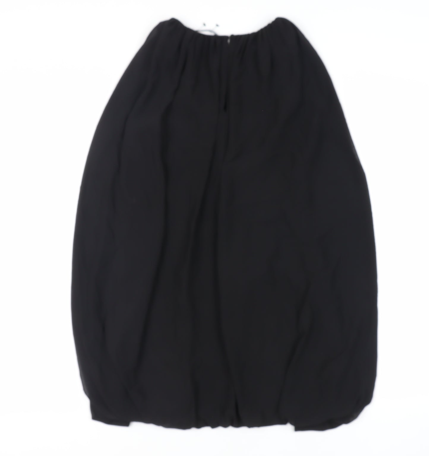 Zara Womens Black Polyester Mini Size S Round Neck Button - Layered