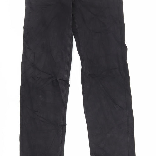 Marks and Spencer Womens Black Cotton Straight Jeans Size 6 L31 in Regular Zip