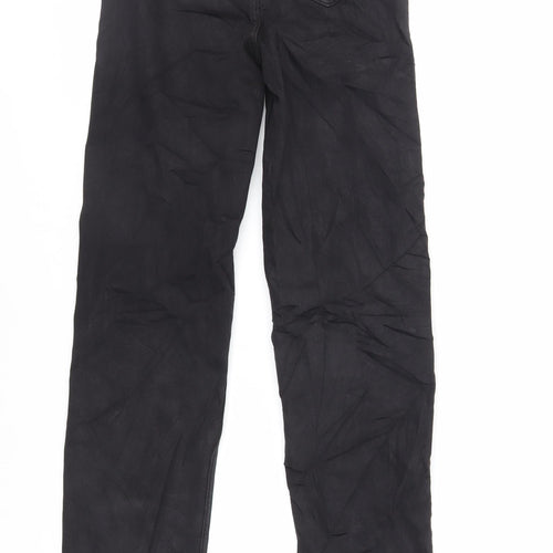 Marks and Spencer Womens Black Cotton Straight Jeans Size 6 L31 in Regular Zip